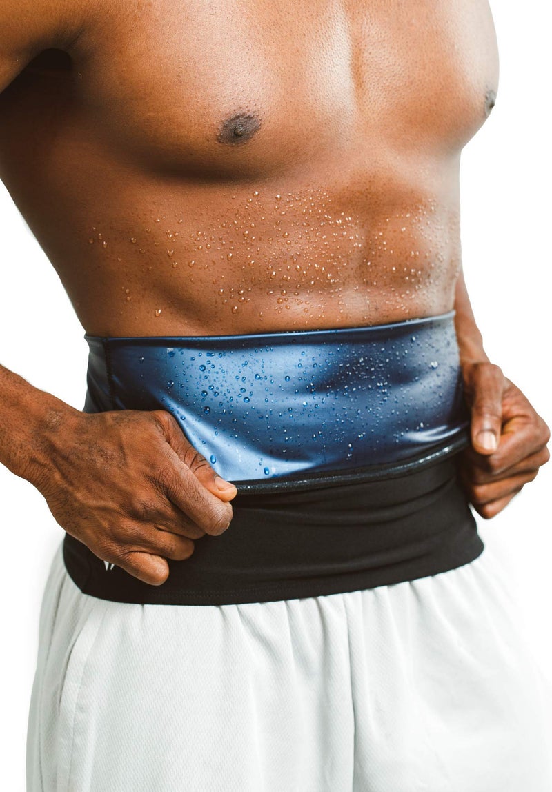 Sweat Shaper Premium Waist Trimmer for Men, Waist Trainer Sauna Belt, Neoprene-Free Waist Cincher, Sauna Slimming Belt (Black, Small) - Image 1